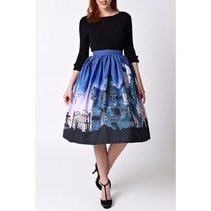 Unique Vintage Halloween Haunted Mansion Skirt